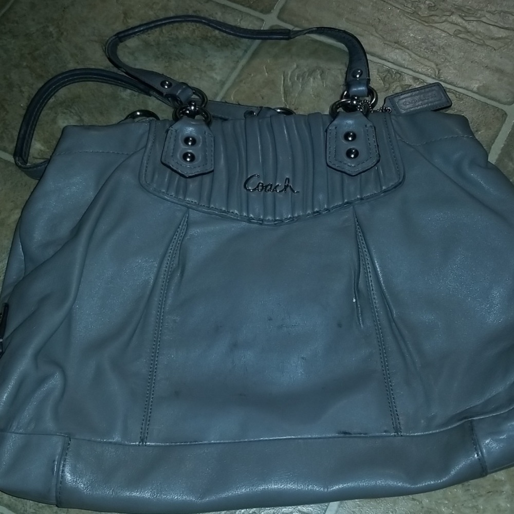 Coach Blue Leather Shoulder Bag